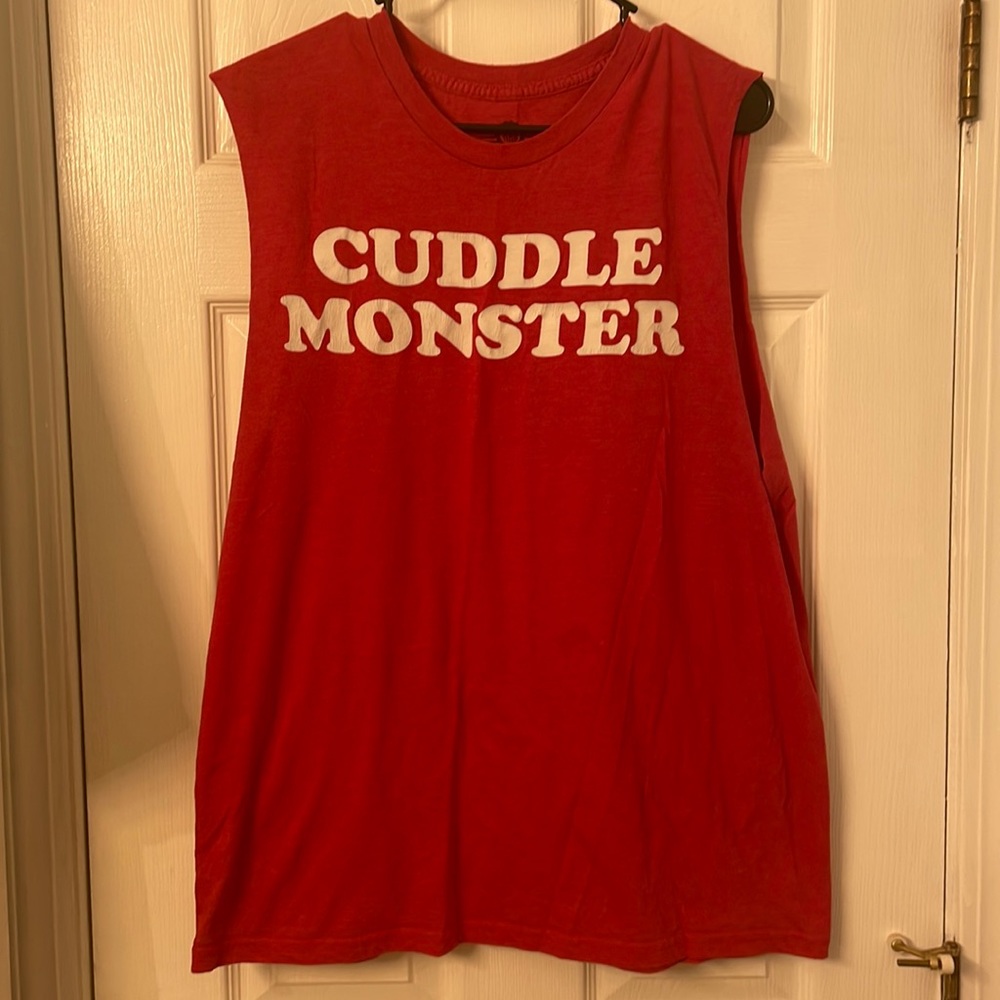 Cuddle monster sleeveless/muscle shirt